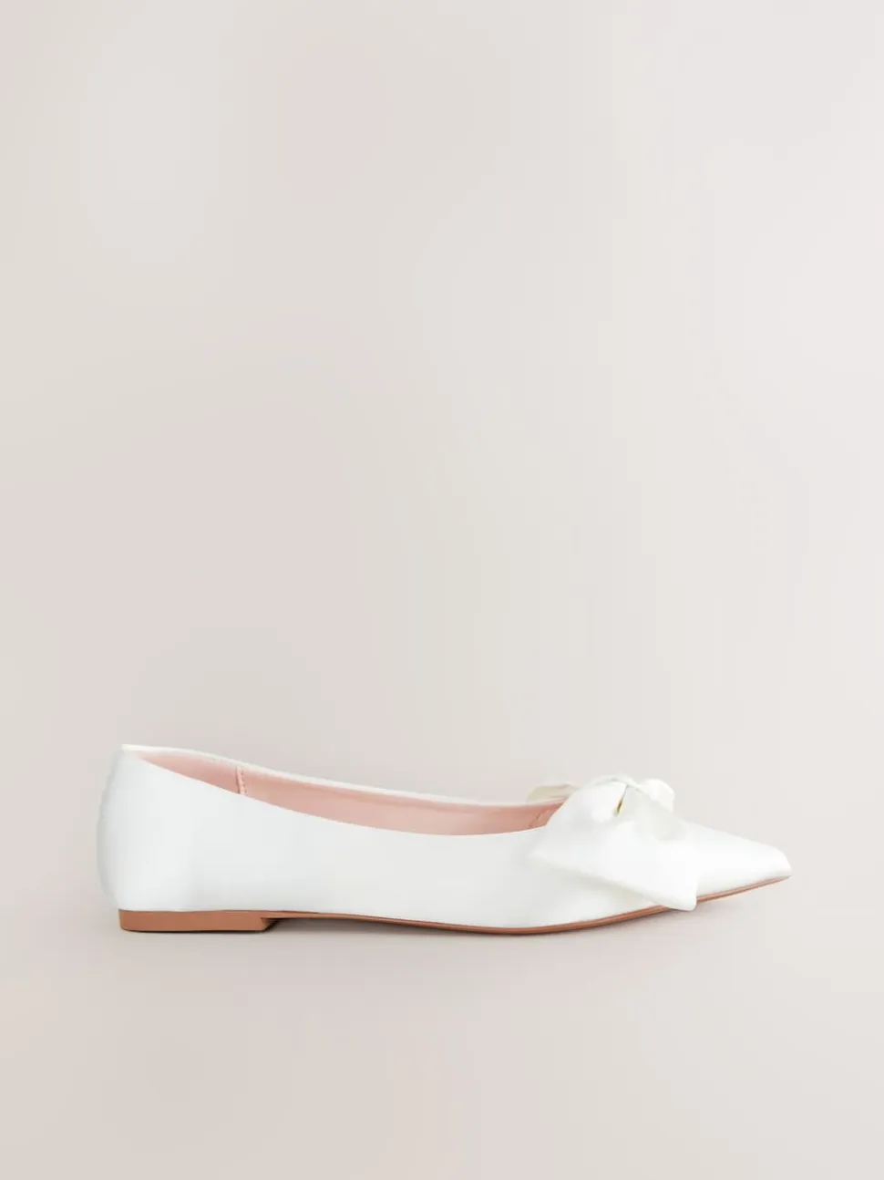 Ivory Forever Comfort® Wedding Point Toe Bow Bridal Ballet Shoes