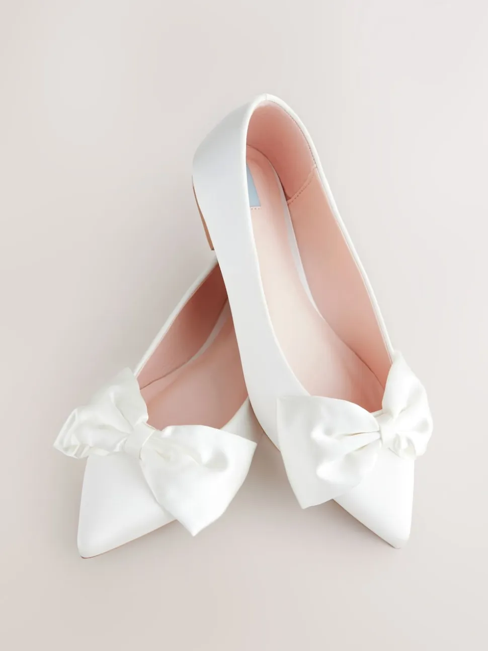 Ivory Forever Comfort® Wedding Point Toe Bow Bridal Ballet Shoes