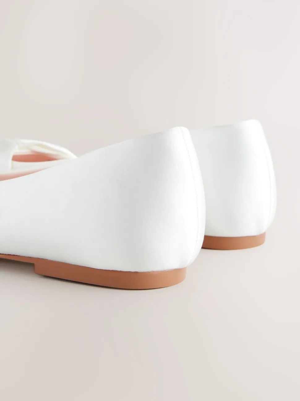 Ivory Forever Comfort® Wedding Point Toe Bow Bridal Ballet Shoes