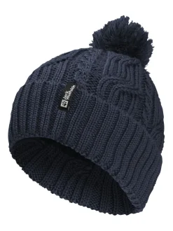 Jack Wolfskin Blue Pompom Beanie Hat