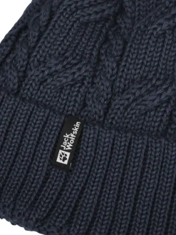 Jack Wolfskin Blue Pompom Beanie Hat
