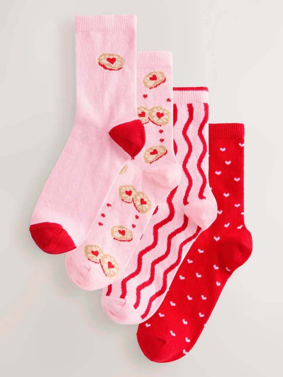 Jammy Heart Ankle Socks 4 Pack