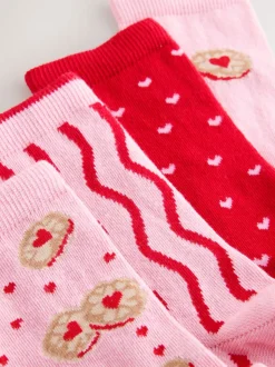 Jammy Heart Ankle Socks 4 Pack