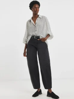 JD Williams Black Authentic Barrel Leg Jeans