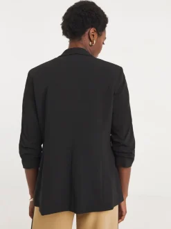 JD Williams Black Ruched Sleeve Blazer