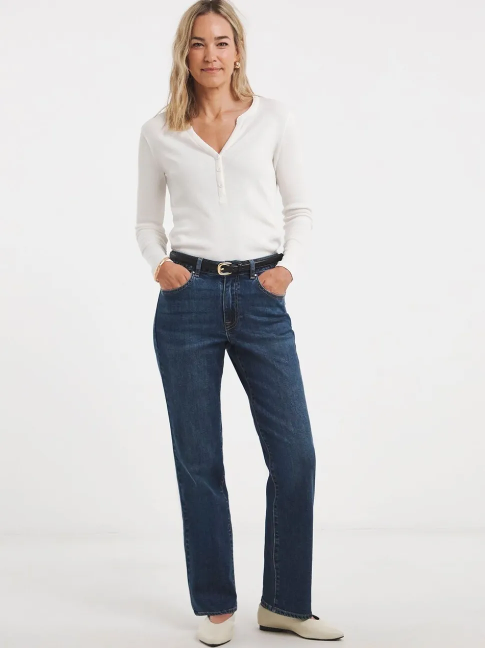 JD Williams Blue Authentic Relaxed Straight Leg Jeans