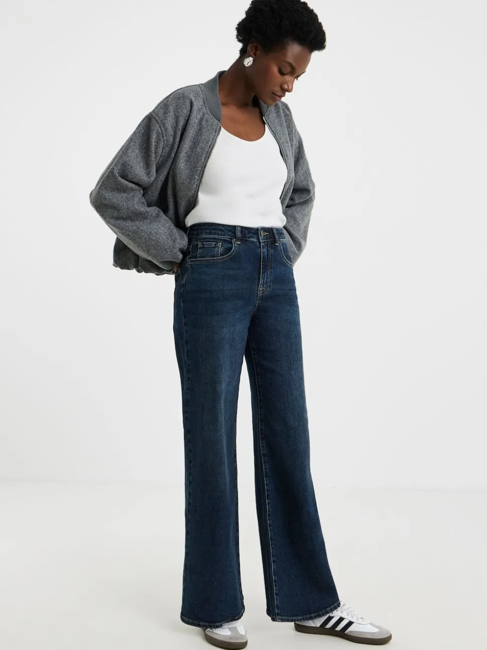 JD Williams Blue Authentic Wide Leg Jeans