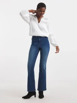 JD Williams Blue High Waist Super Stretch Bootcut Jeans