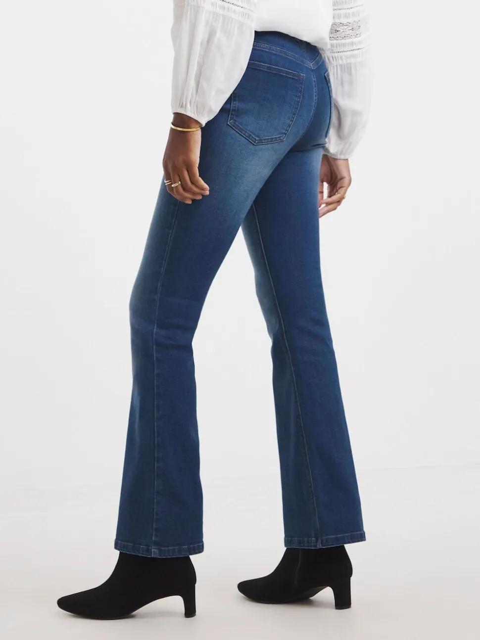 JD Williams Blue High Waist Super Stretch Bootcut Jeans