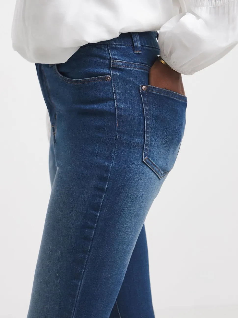 JD Williams Blue High Waist Super Stretch Bootcut Jeans
