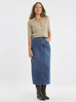 JD Williams Blue Mid Wash 24/7 Denim Maxi Skirt