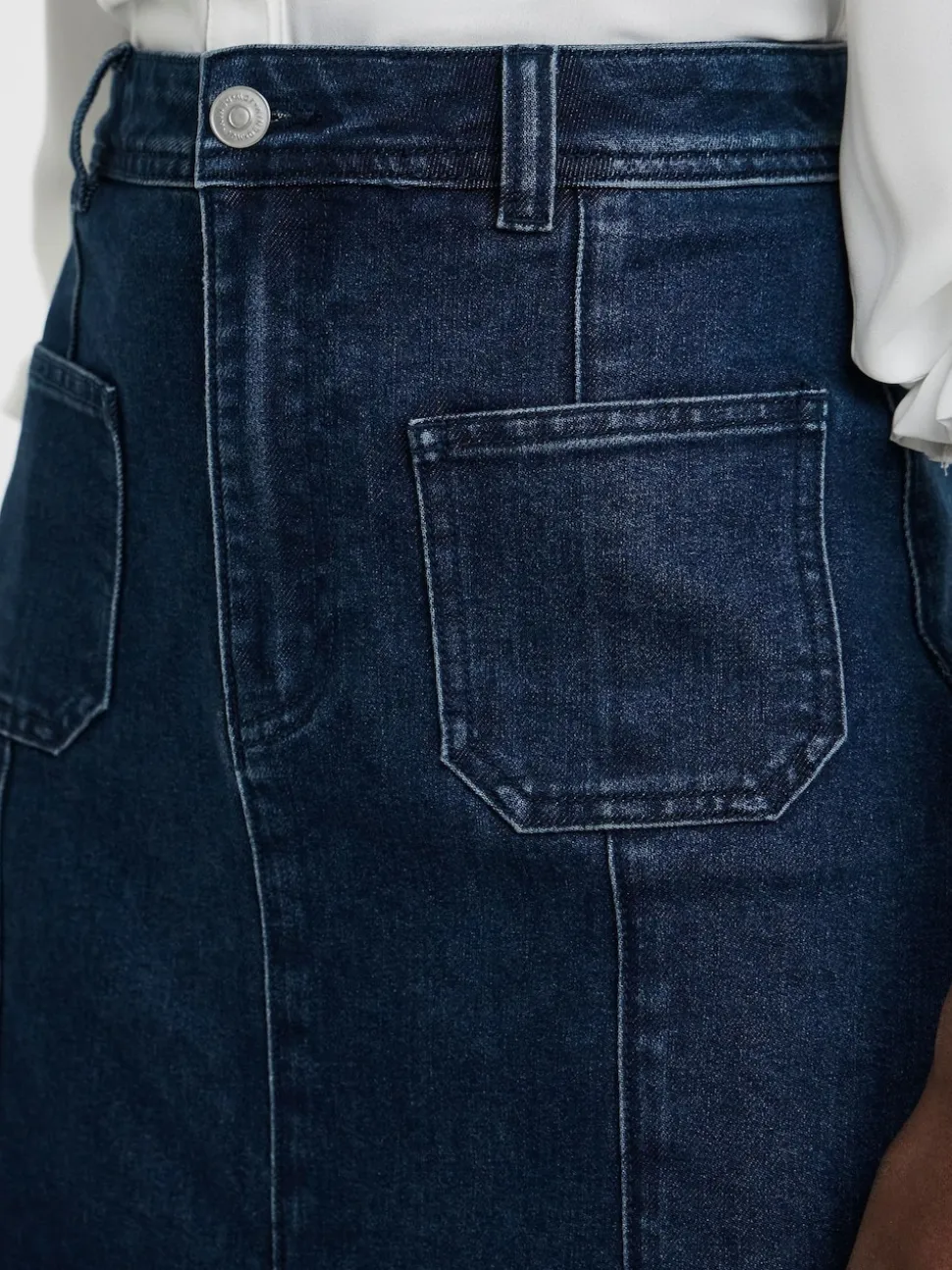 JD Williams Blue Pocket Front Denim Midi Skirt