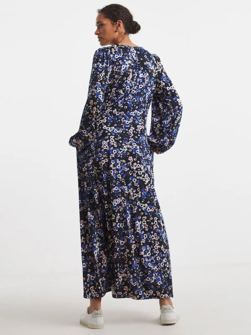 JD Williams Blue Supersoft Jersey V-Neck Maxi Tea Dress
