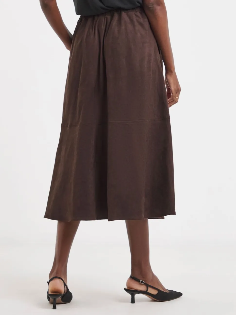 JD Williams Brown Suede Midi Circle Skirt