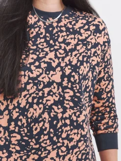 JD Williams Orange Leopard Print Side Zip Longline Sweatshirt