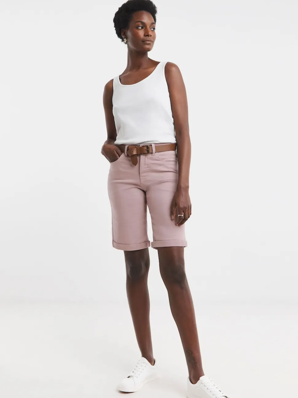 JD Williams Pink 24/7 Denim Knee Length Shorts