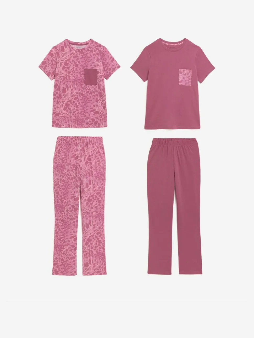 JD Williams Pink 2 Pack Short Sleeve Pyjama Set