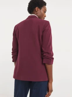 JD Williams Red Ruched Sleeve Blazer