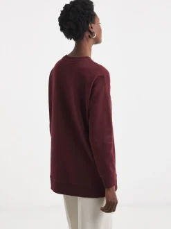 JD Williams Red Side Zip Longline Sweatshirt
