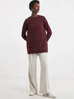 JD Williams Red Side Zip Longline Sweatshirt