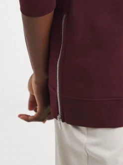 JD Williams Red Side Zip Longline Sweatshirt