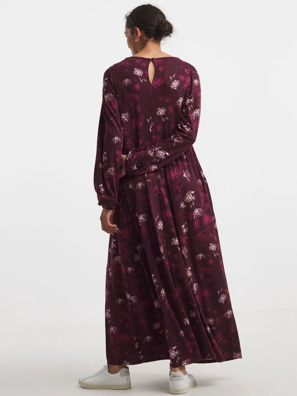 JD Williams Red Supersoft Jersey Printed Maxi Smock Dress