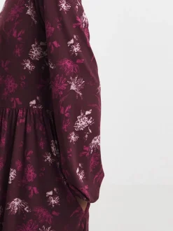 JD Williams Red Supersoft Jersey Printed Maxi Smock Dress