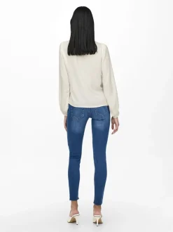 JDY White Lace Detail Long Sleeve Shirt