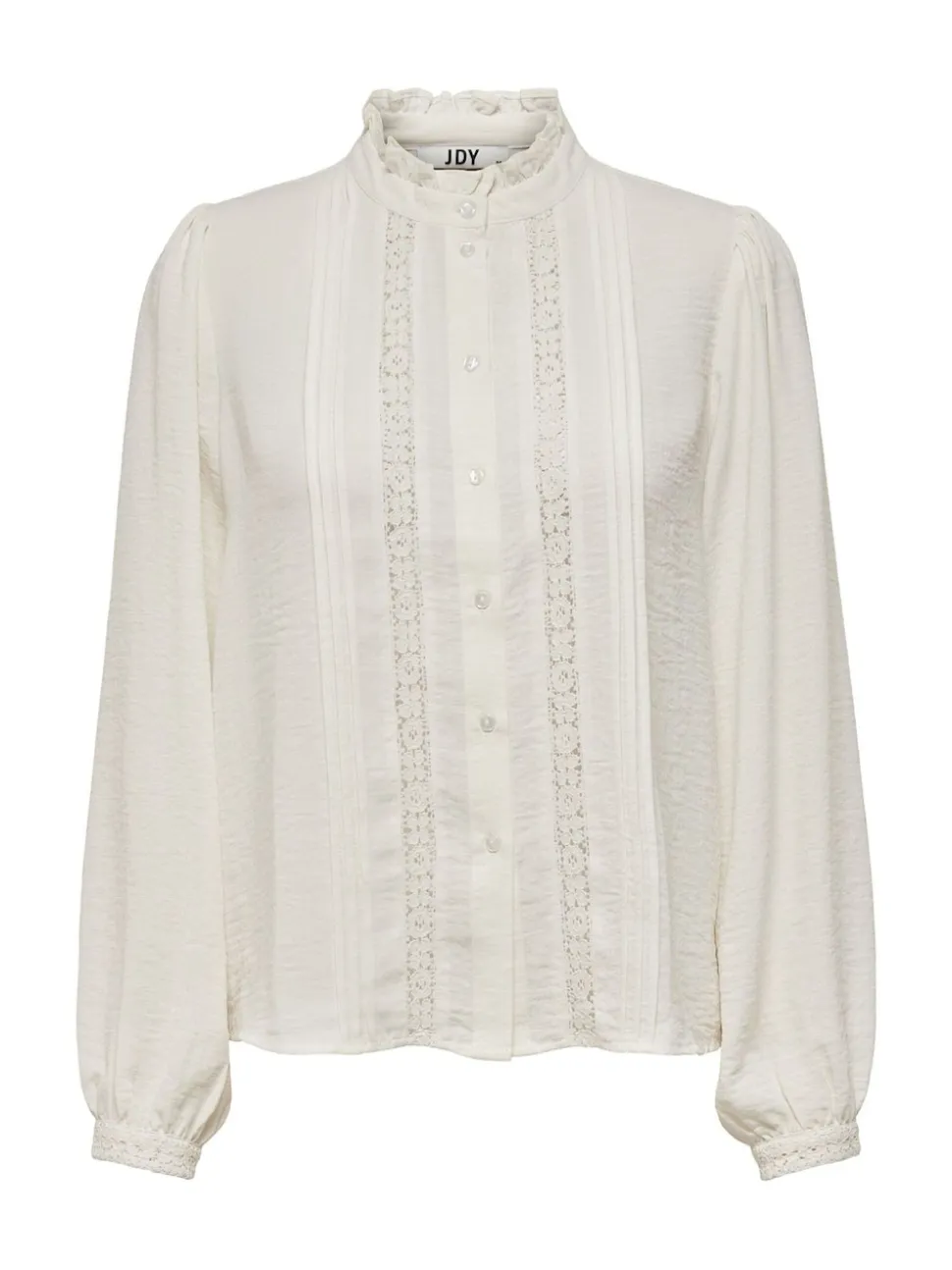 JDY White Lace Detail Long Sleeve Shirt