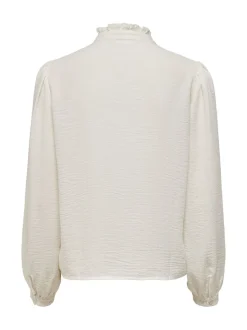 JDY White Lace Detail Long Sleeve Shirt
