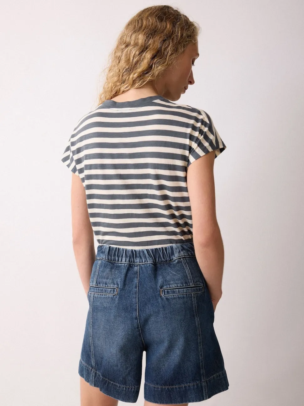 Jigsaw Blue Finton Denim Seam Detail Shorts