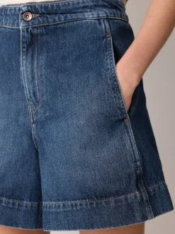 Jigsaw Blue Finton Denim Seam Detail Shorts