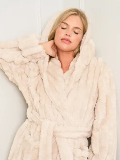 Jim Jam the Label Chocolate Ribbed Dressing Brown Gown