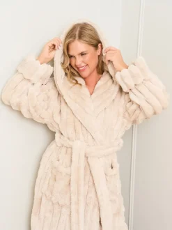 Jim Jam the Label Chocolate Ribbed Dressing Brown Gown