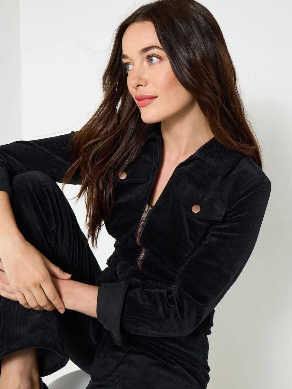 Joe Browns Black Petite Stretch Fit Darcy Cord Jumpsuit