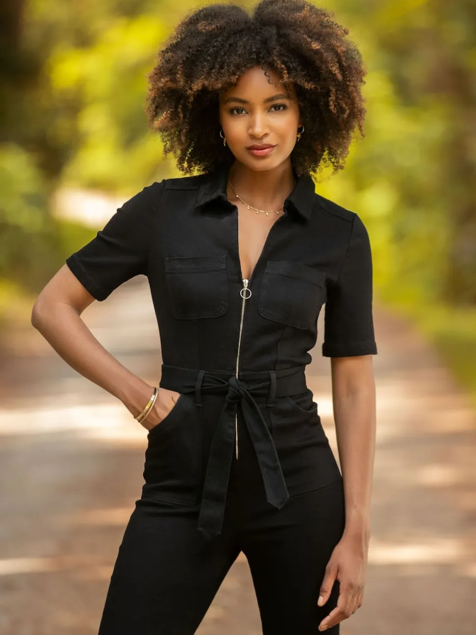 Joe Browns Black Roxie Denim Petite Jumpsuit