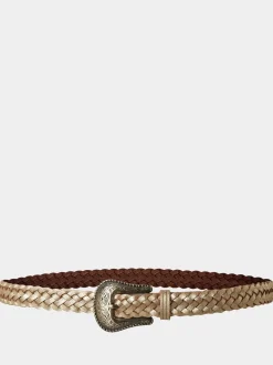 Joe Browns Gold Plaited Metallic Suede Belt