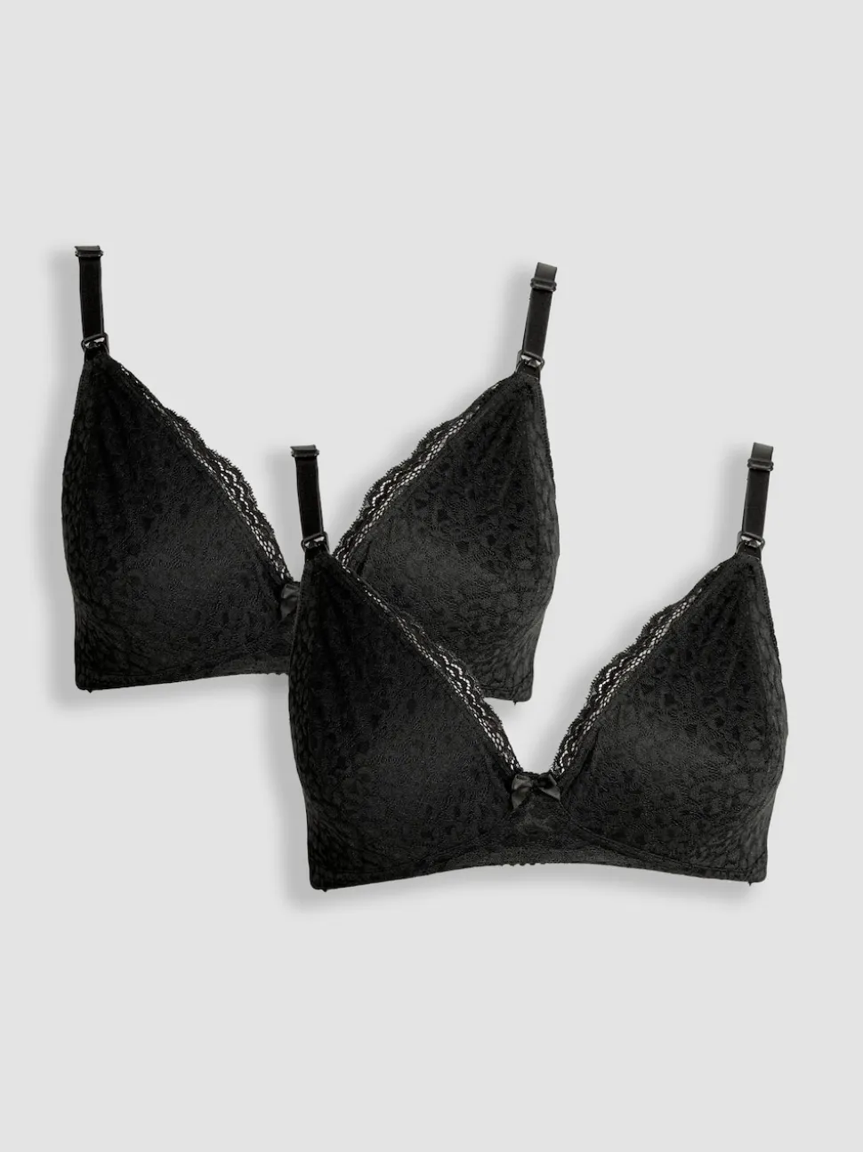 Jojo Maman Bébé Black 2 Pack Lace Bras