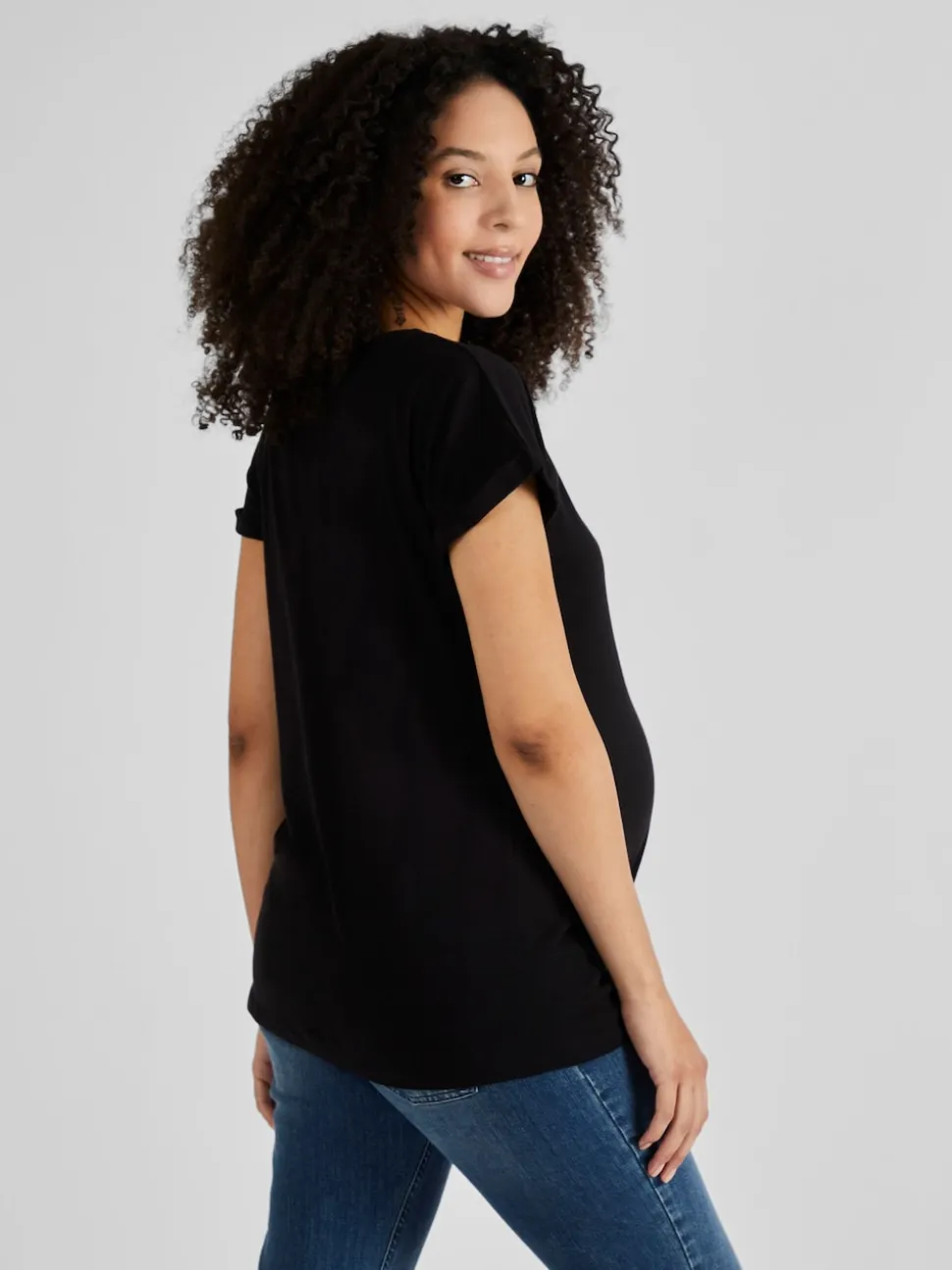 JoJo Maman Bébé Black Boyfriend Maternity Cotton T-Shirt