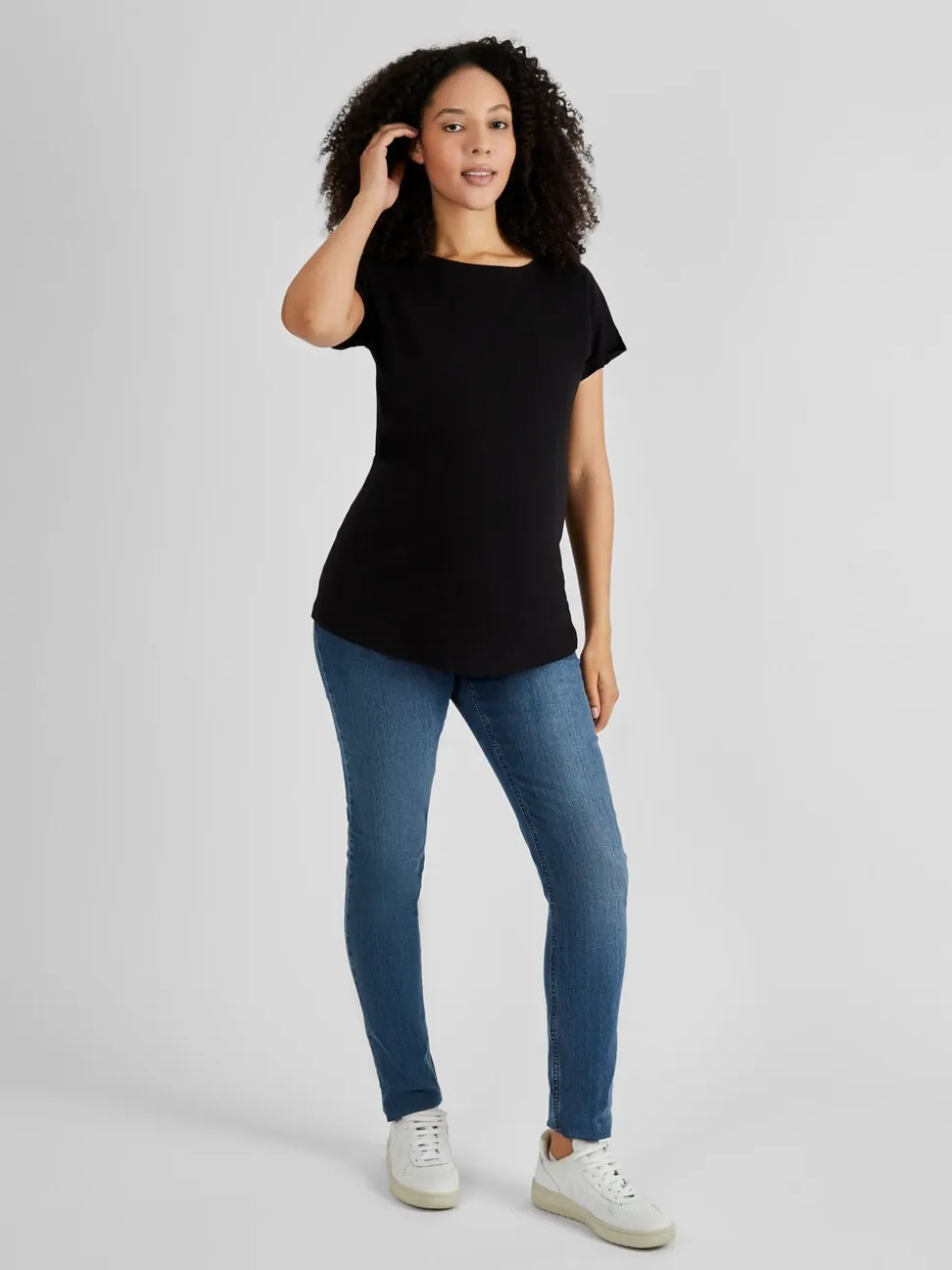 JoJo Maman Bébé Black Boyfriend Maternity Cotton T-Shirt
