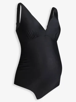 JoJo Maman Bébé Black Chrome Sleeveless V Neck Maternity Swimsuit