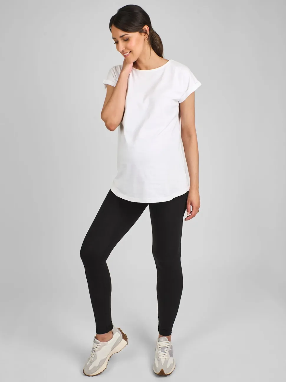 JoJo Maman Bébé Black Cotton Rich Jersey Maternity Leggings