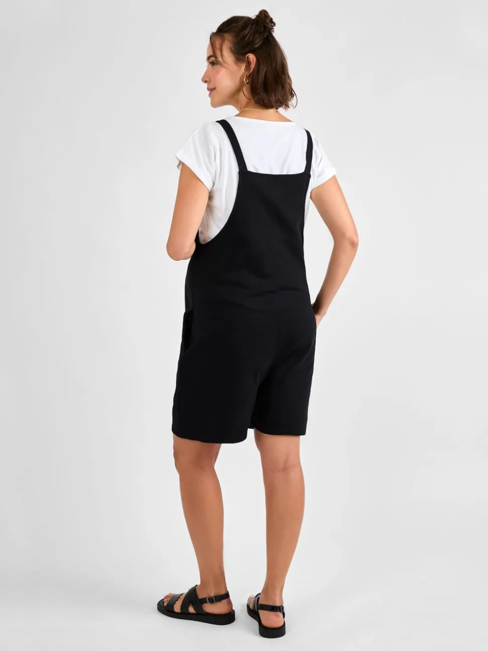 JoJo Maman Bébé Black Jersey Maternity Short Dungarees