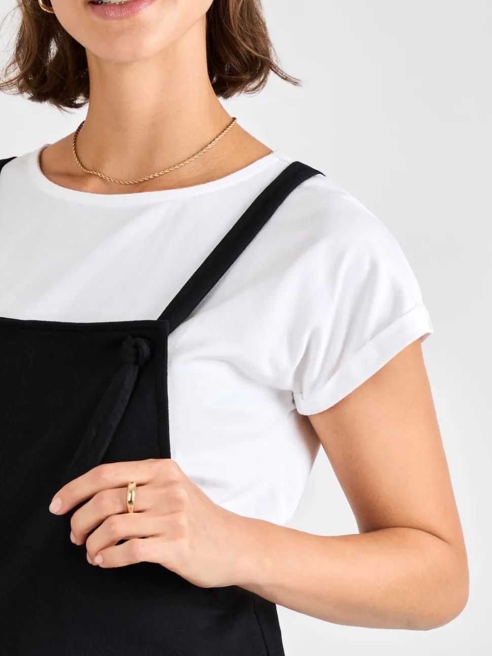 JoJo Maman Bébé Black Jersey Maternity Short Dungarees