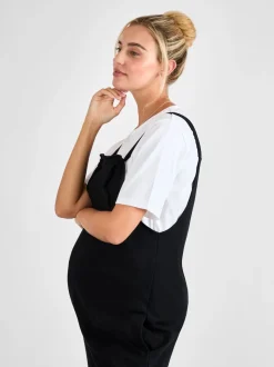 JoJo Maman Bébé Black Jersey Maternity Dungarees