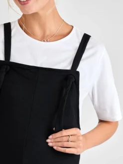 JoJo Maman Bébé Black Jersey Maternity Dungarees