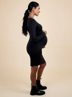 JoJo Maman Bébé Black Maternity Bodycon Mini Dress