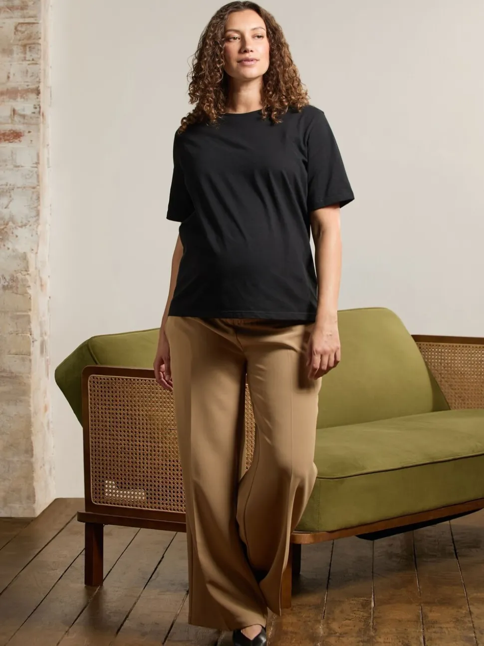 JoJo Maman Bébé Black Oversized Boyfriend Maternity T-Shirt