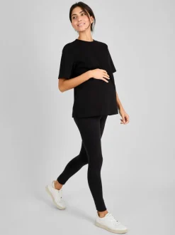 JoJo Maman Bébé Black Oversized Boyfriend Maternity T-Shirt