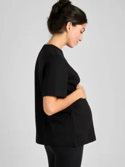 JoJo Maman Bébé Black Oversized Boyfriend Maternity T-Shirt